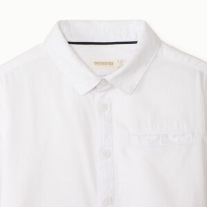 Camisa de manga larga unicolor con corbata niño 