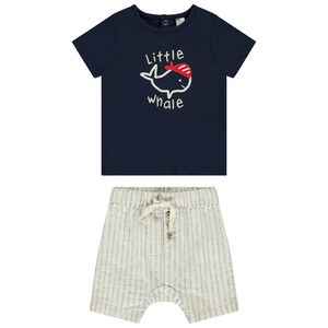 Conjunto de 2 piezas con motivo de ballena para bebé niño 