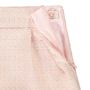 Short en jacquard rosa forrado en gasa para niña 