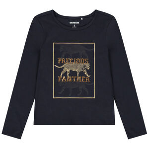 T-shirt manches longues avec print et sequins magiques pour fille Main T-shirt manches longues avec print et sequins magiques pour fille