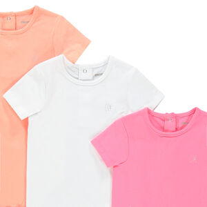 Pack de 3 bodies manga corta lisos para bebé niña 