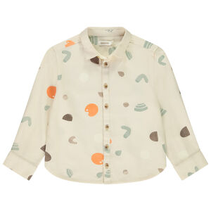 Camisa de manga larga de tela con estampado arty para niño 