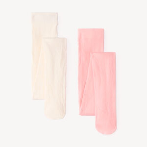 Pack de 2 medias gruesas para niña con motivos de flores 