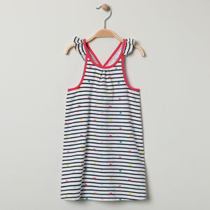 Vestido impreso con tirantes con volante para bebé niña  Main Vestido impreso con tirantes con volante para bebé niña