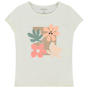 Camiseta de manga corta con fantasía brillante para niña 