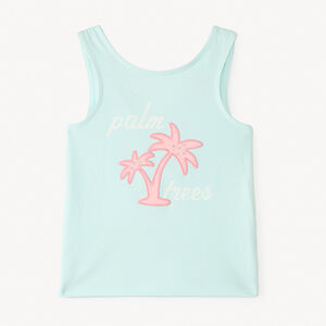 Camiseta de tirantes de punto con diseño de patch para niña 