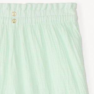 Pantalón corto unicolor de doble gasa niña 