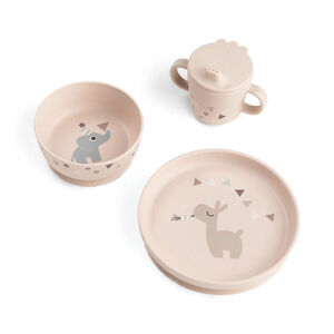 Vajilla infantil 3 piezas Foodie Celebration rosa 
