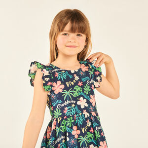 Vestido de flores sin mangas con espalda descubierta niña 