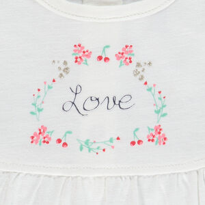 Conjunto chaleco + blusa + pantalón a rayas para bebé niña 