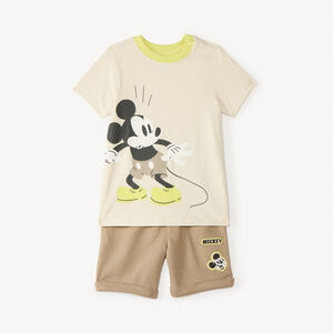 Conjunto corto de 2 piezas camiseta + bermuda Mickey Disney para bebé niño. 