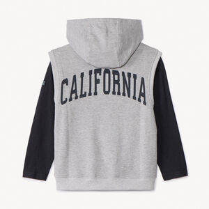 Conjunto sudadera sin mangas de felpa y camiseta lisa niño 