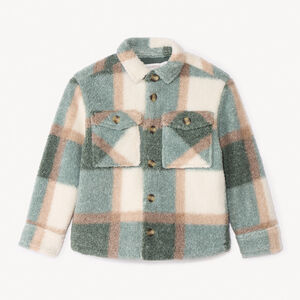 Veste manches longues en molleton à carreaux pour garçon   Main Veste manches longues en molleton à carreaux pour garçon