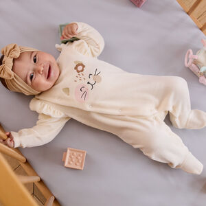 Lot de 2 dors-bien fantaisie en velours pour bébé fille avec ouvertures différentes selon l'âge 