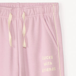 Pantalón jogger de felpa con estampado niña. 