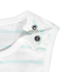 Camiseta sin mangas de jersey a rayas y estampado para bebé niño 
