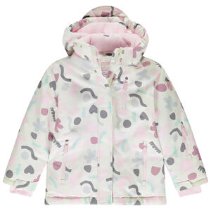 Chaqueta de esquí de tela repelente al agua con estampado artístico para niña 