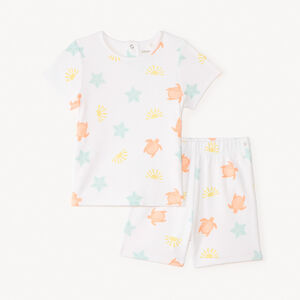 Conjunto de pijama corto de 2 piezas con estampado de tortugas para bebé niño 