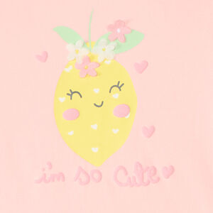 Camiseta sin mangas con estampado de limón para bebé niña. 