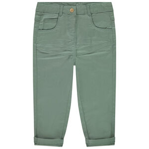 Pantalón liso en twill con bolsillos para bebé niña  Main Pantalón liso en twill con bolsillos para bebé niña