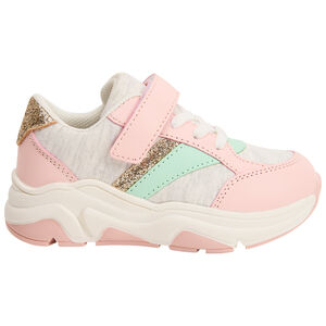 Zapatillas deportivas con cordones elásticos y velcro para niña 