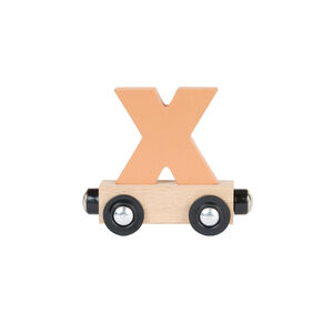 Wagon de madera letra "X" - marrón 