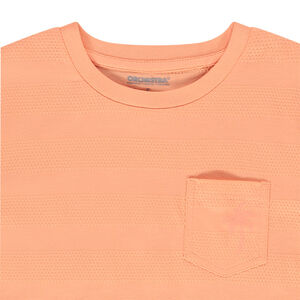 Camiseta de manga corta con bolsillo estampado de palmeras 