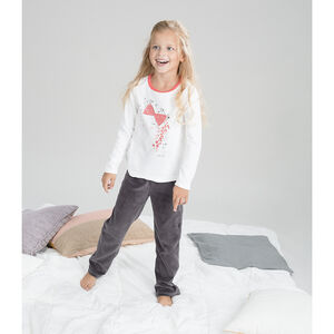 Pijama de terciopelo bicolor con princesa estampada 
