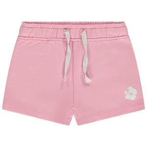 Short liso en felpa con sugar print flor hawaiana para bebé niña 