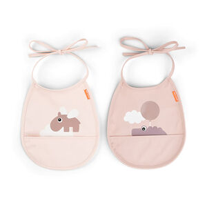 Babero bebé pack 2 uds Happy Clouds - Rosa 