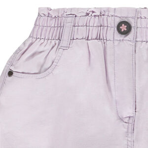Short liso con cintura mockée para niña 