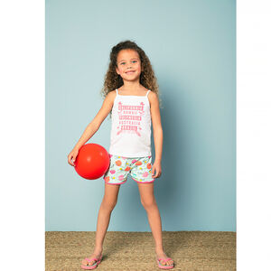 Camiseta sin mangas de jersey con estampado fantasía para niña 
