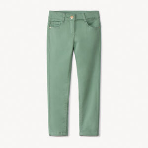 Pantalón slim de sarga lisa para niña  Main Pantalón slim de sarga lisa para niña