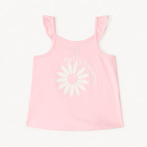 Camiseta de tirantes de punto liso con estampado para bebé niña 