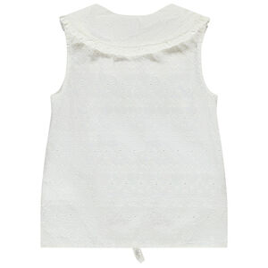 Blusa de bordado inglés con cuello babero niña 