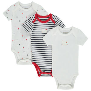 Lote de 3 bodies manga corta Chat para bebé niña 