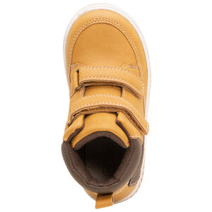 Botinas camel efecto cuero con scratchs 