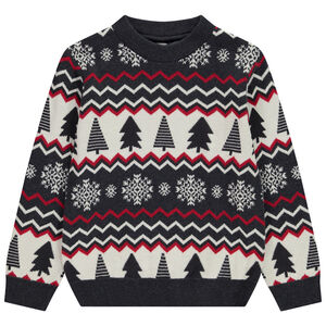 Suéter de fantasía con motivos navideños en jacquard para niño  Main Suéter de fantasía con motivos navideños en jacquard para niño