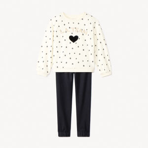 Conjunto chándal felpa con sudadera estampada para niña  Main Conjunto chándal felpa con sudadera estampada para niña