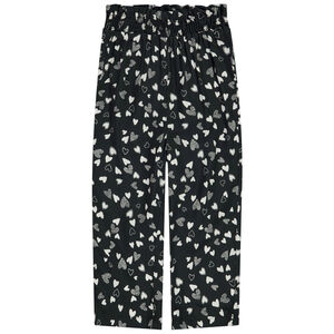 Pantalón fluido estampado de corazones para niña bebé 