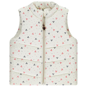 Doudoune sin mangas estampada floral para bebé niña 