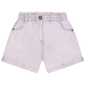 Short liso con cintura mockée para niña 