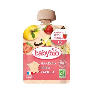 Bolsita exprimible manzana fresa y vainilla  90g 