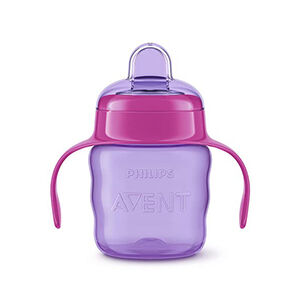 Vaso aprendizaje bebé con asas 200ml 6M+ rosa/lila 