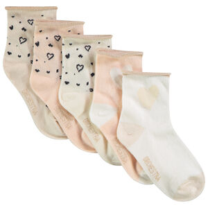 Lote de 5 pares de calcetines Corazones para niña  Main Lote de 5 pares de calcetines Corazones para niña