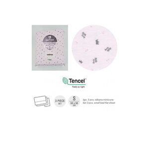 Juego de sábanas para minicuna de 50x90 3 piezas Estrellas Gris 