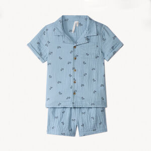 Conjunto de pantalón corto y camisa de tela estampada Scoot niño 