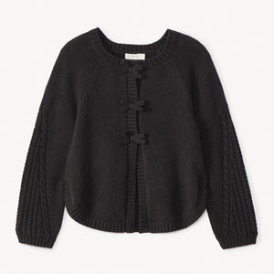 Gilet en tricot pressionné à nœuds pour fille  Main Gilet en tricot pressionné à nœuds pour fille