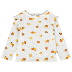 Camiseta de manga larga con volantes y estampado fantasía para bebé niña Main Camiseta de manga larga con volantes y estampado fantasía para bebé niña