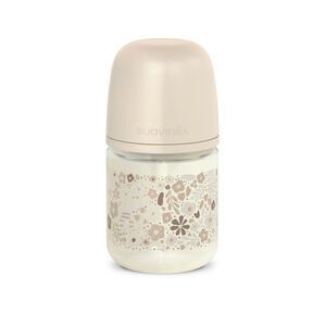 Biberón de vidrio con tetina simétrica SX Pro S 120ml Liberty beige 